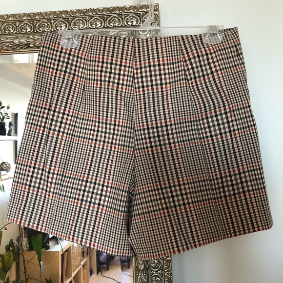 MNG plaid skort with tortoiseshell button detail on front - Picture 2 of 6